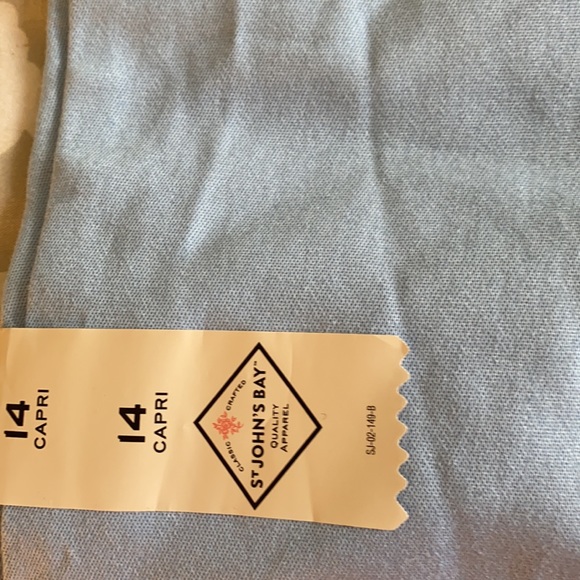 NWT Summer Ready Slimming Baby Blue Capri Size 14 - Picture 4 of 5